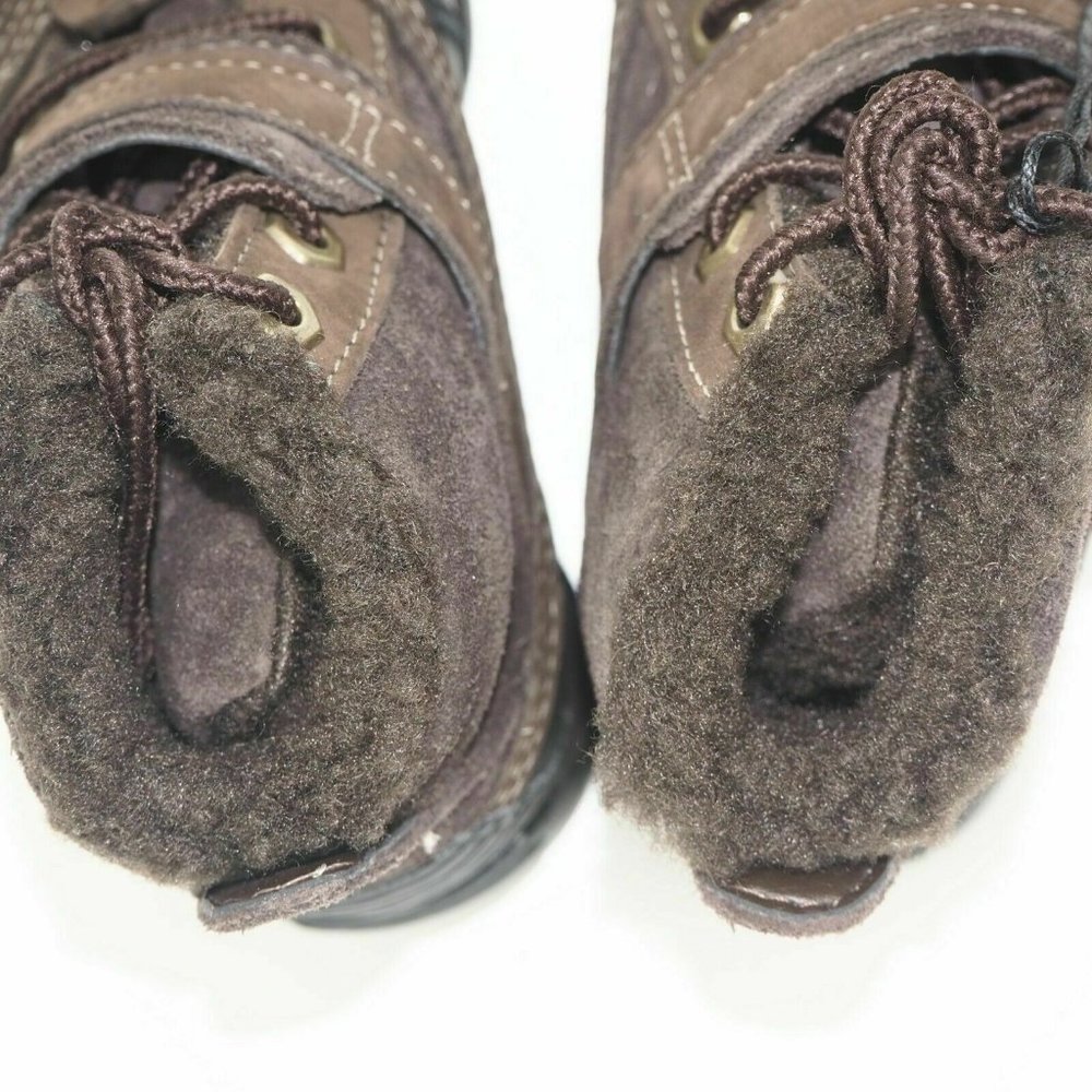 Timberland Mallard Winter Toddlers Boots Black Leather Brown Suede 33874 M - Picture 6 of 12